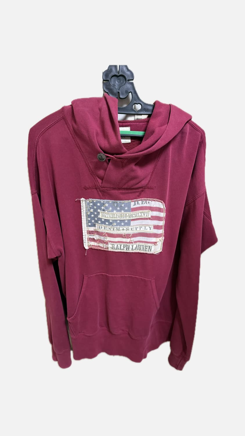 폴로 랄프로렌 버건디 성조기 후드티 상품이미지1