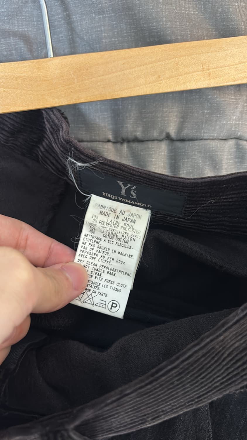 요지야마모토 더블 레이어드 스트라이프 코듀로이 와이드팬츠 상품이미지4