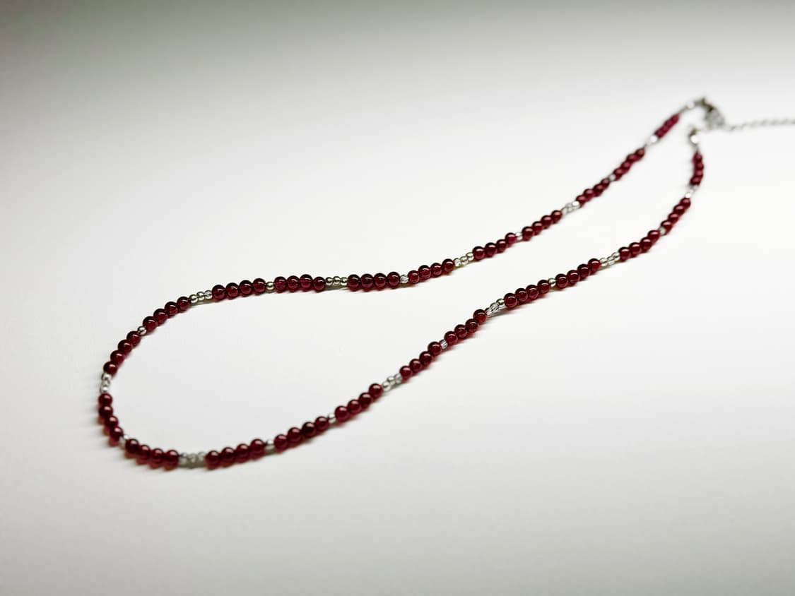 (핸드메이드)천연석 가넷 원석 목걸이 상품이미지1