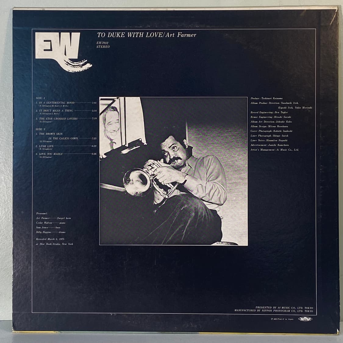 (수입중고LP-재즈) Art Farmer -To Duke With 상품이미지2