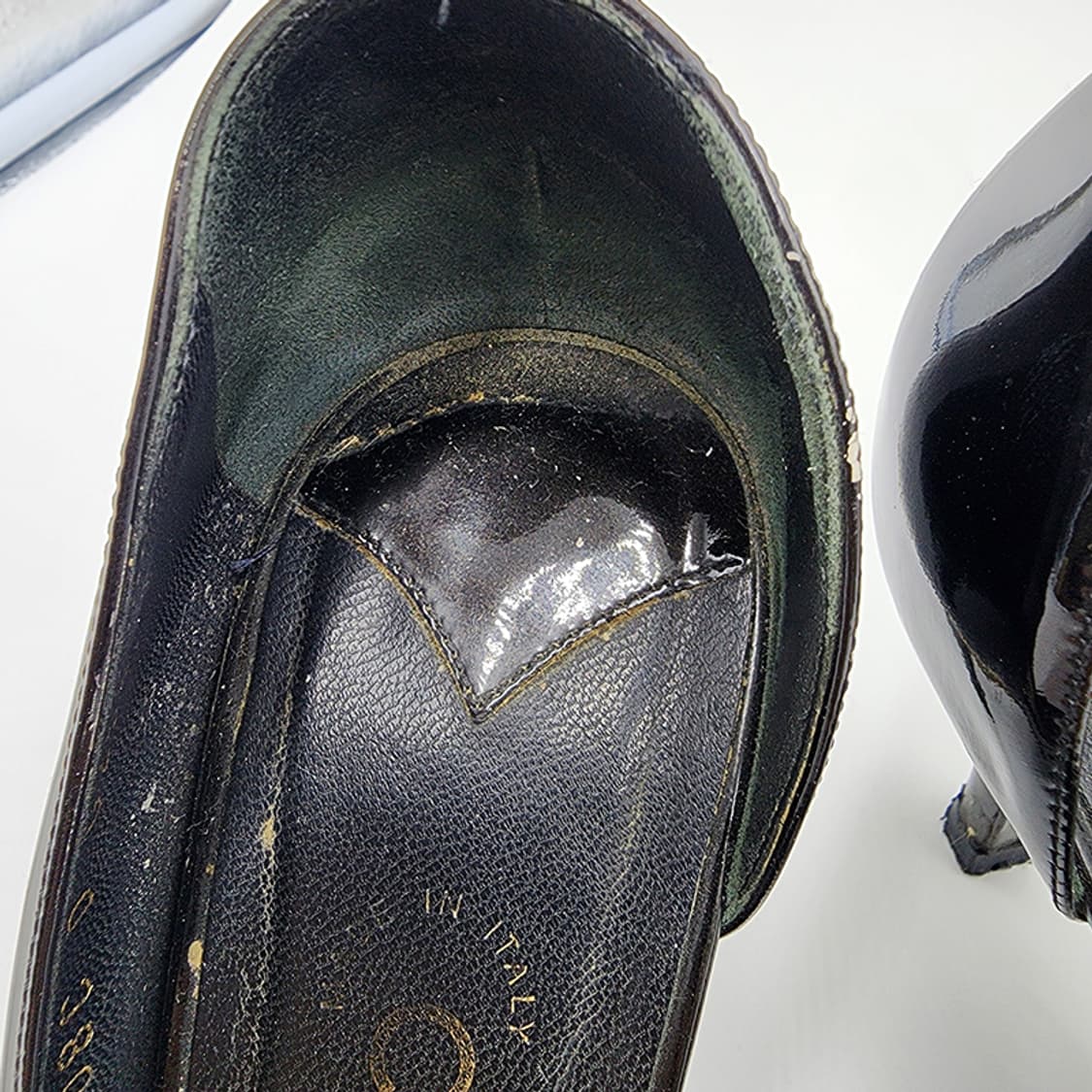 샤넬 블랙 페이던트 도르세이 CC로고 오픈토 힐 G25878 37 상품이미지7