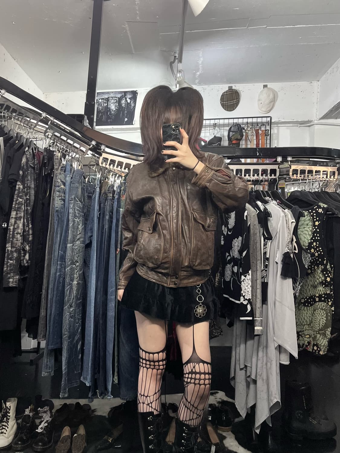 브라운 리얼 소가죽 자켓 상품이미지2