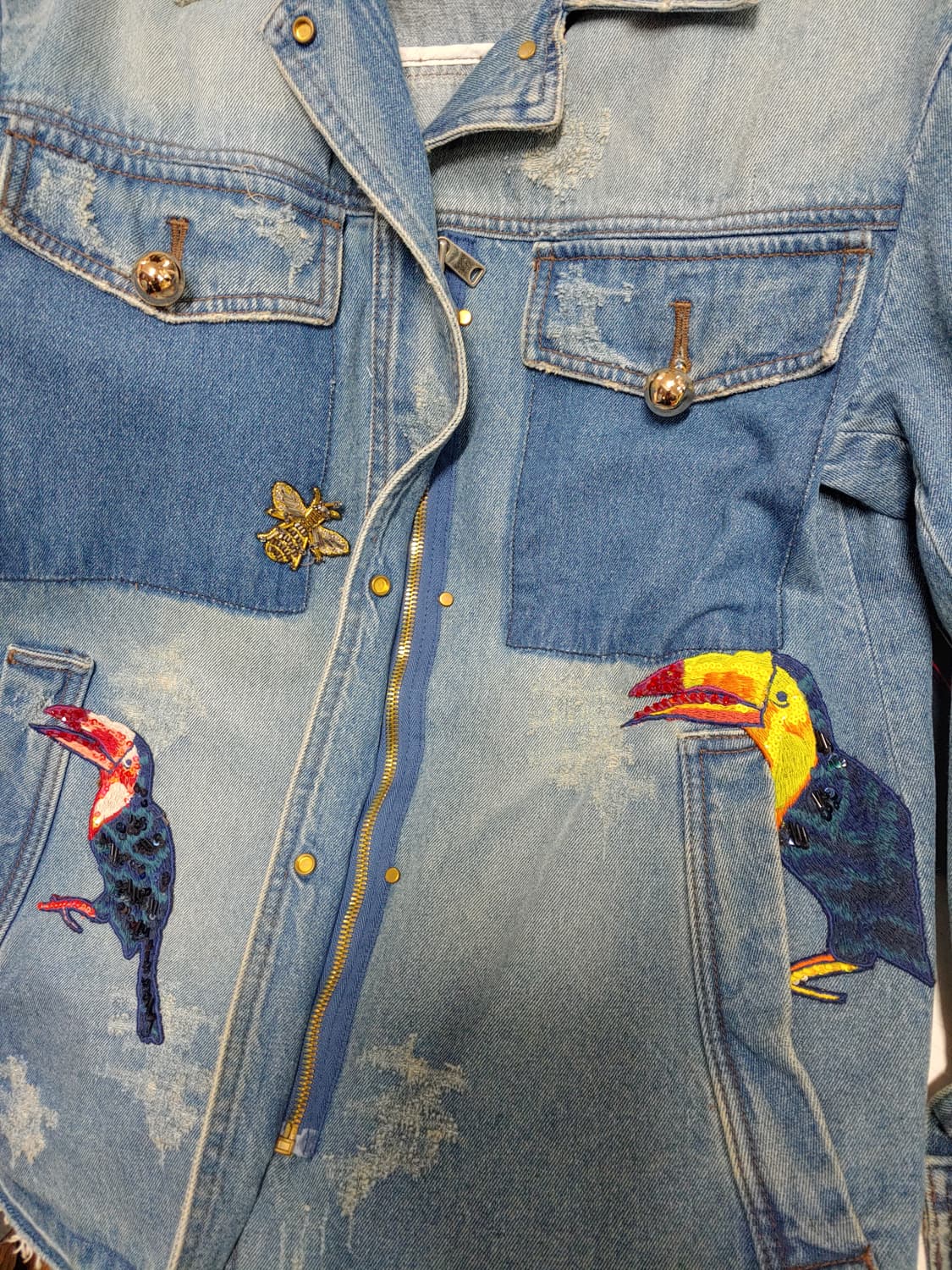 OBZEE 오브제 데님 패치 자켓 청자켓 여성0 44~55 상품이미지3