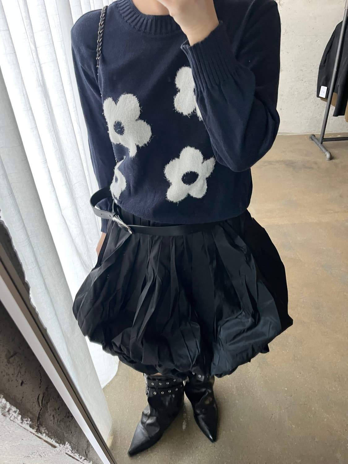 Rene 르네 더블 벌룬 스커트 블랙 상품이미지7