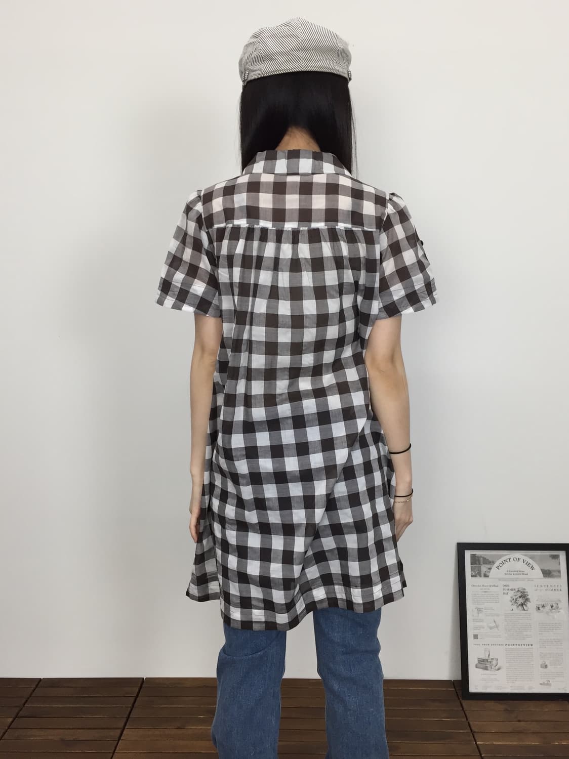 'Vert Dense' Checked Midi Onepiece 상품이미지3