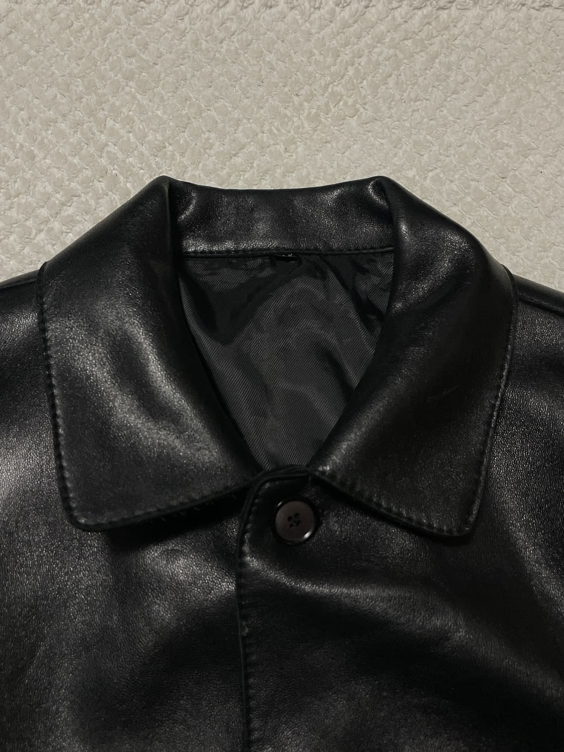 광희시장 웨스턴 무드 램스킨 양가죽 레더 카 코트 상품이미지5