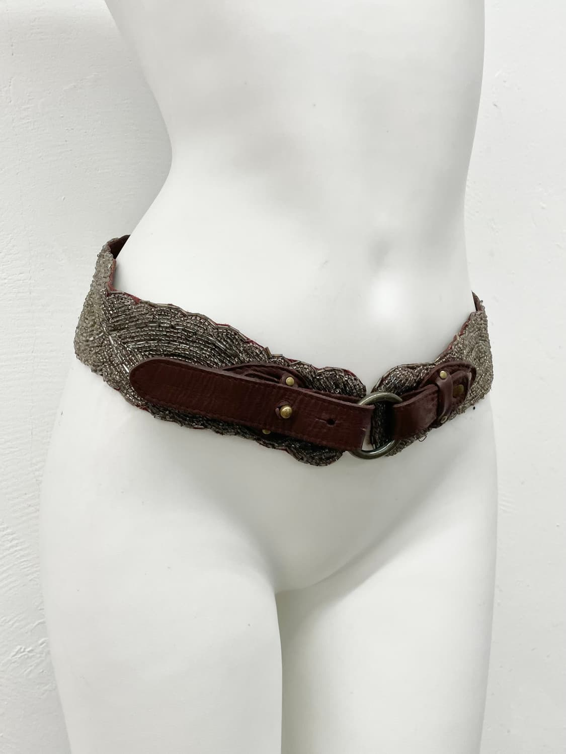 리얼레더 페어리 비즈 디테일 벨트*레어  상품이미지3