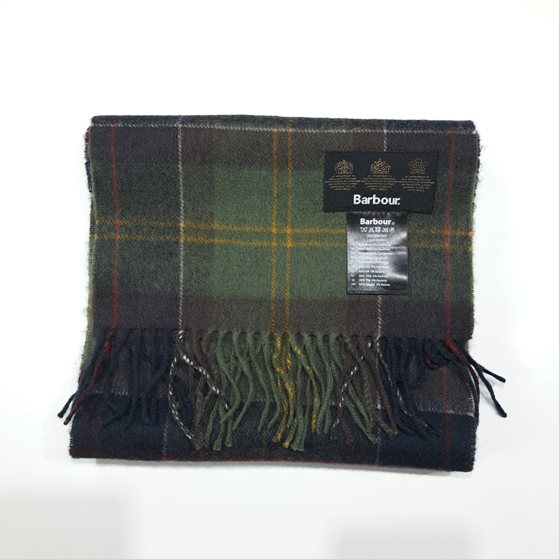 MX544 바버 울캐시미어 클래식타탄 올리브 머플러 목도리 상품이미지6