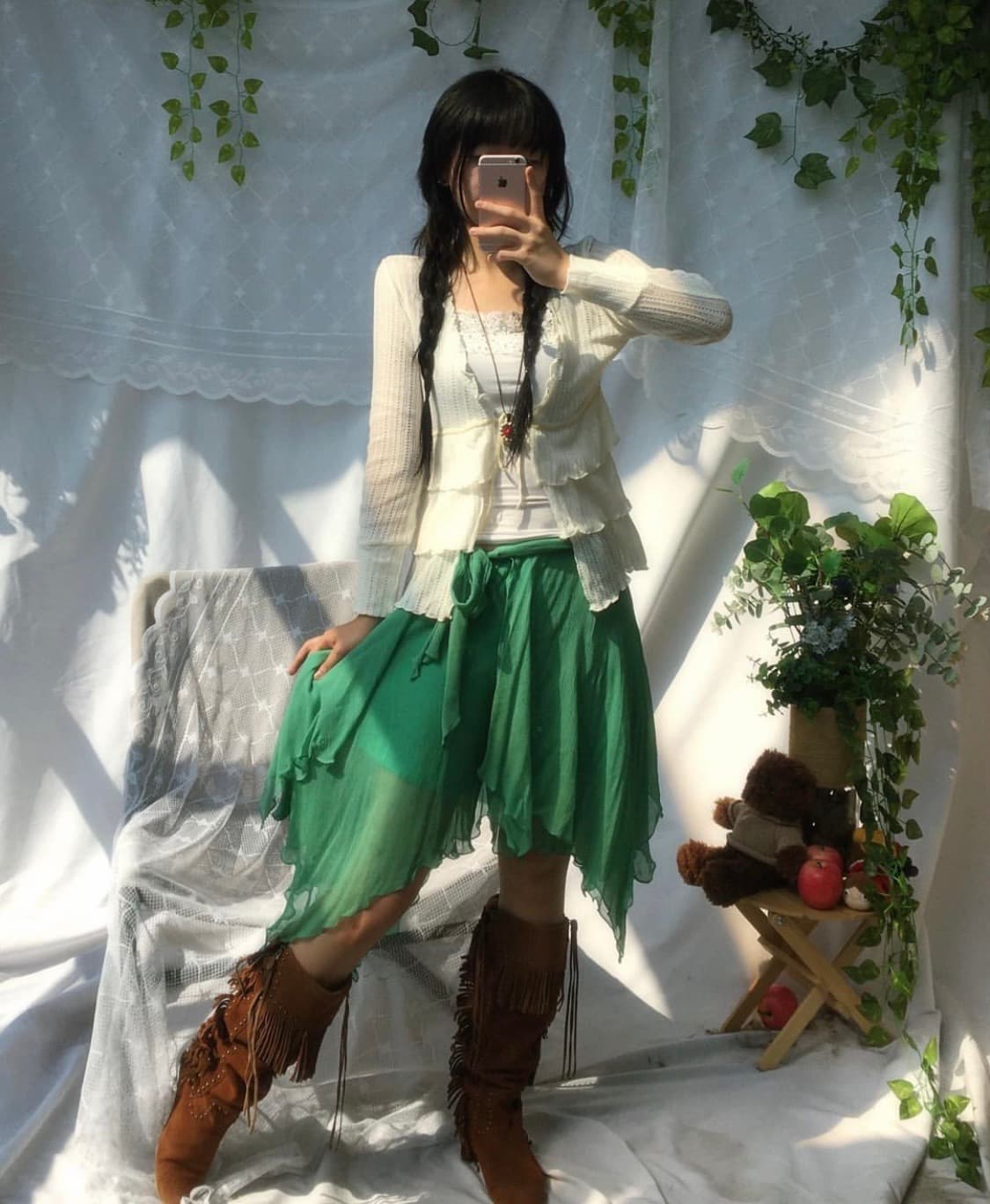 빈티지 화이트 캉캉 가디건 상품이미지1