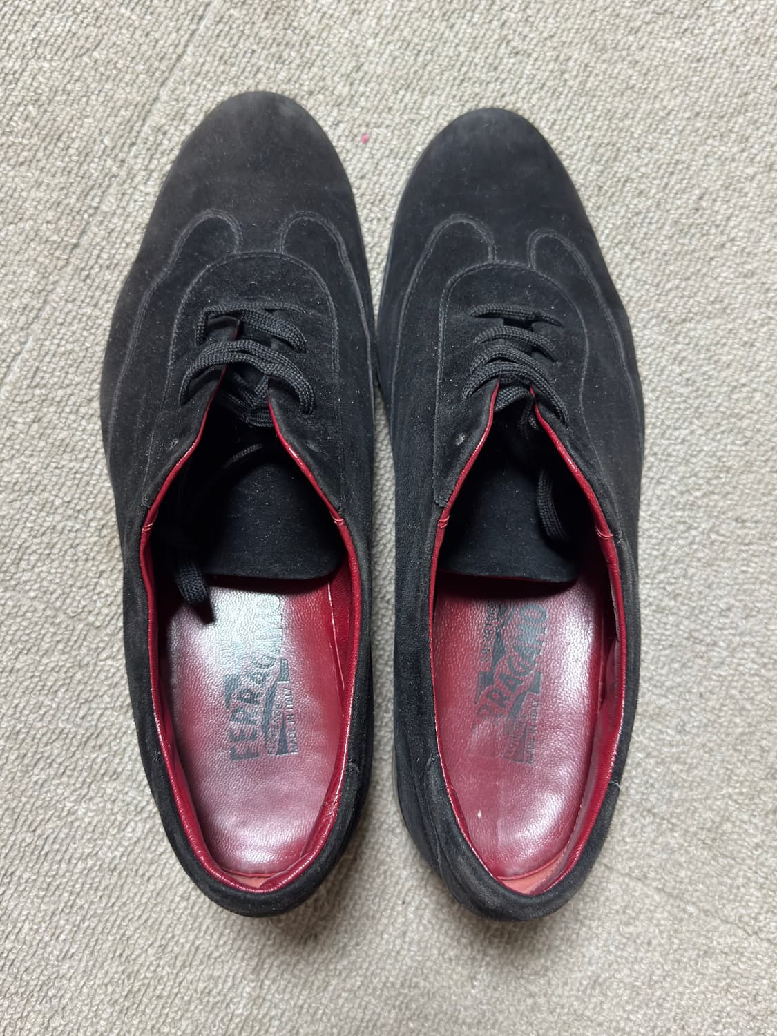 페라가모 블랙 스웨이드 슈즈 9C (데미지품)  상품이미지2