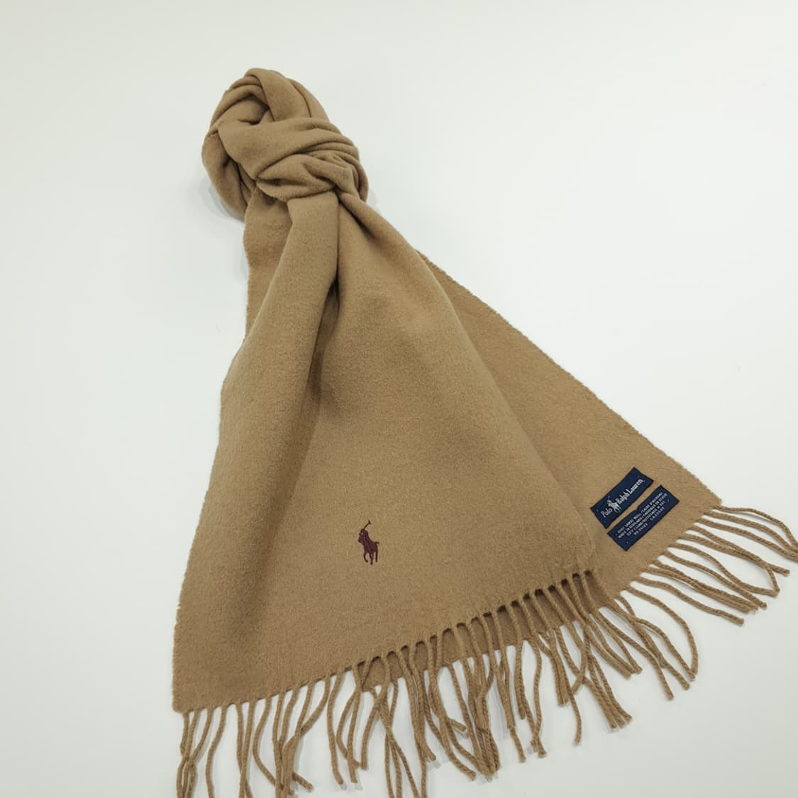 MX205 폴로 랄프로렌 베이지 램스울 목도리 머플러 상품이미지2