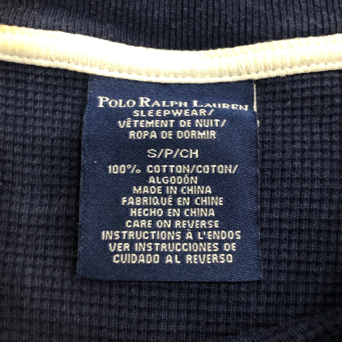 폴로 랄프로렌 네이비 와플 롱슬리브 긴팔 티셔츠 상품이미지4