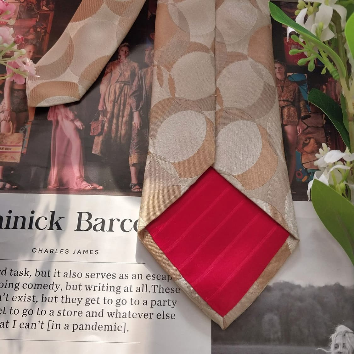 알테아 실크 베이지 서클 자카드 넥타이 9.8cm A등급 K1525
 상품이미지6