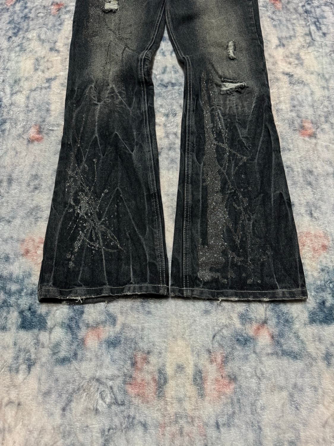 Black baccara glitter washed boot cut de 상품이미지5