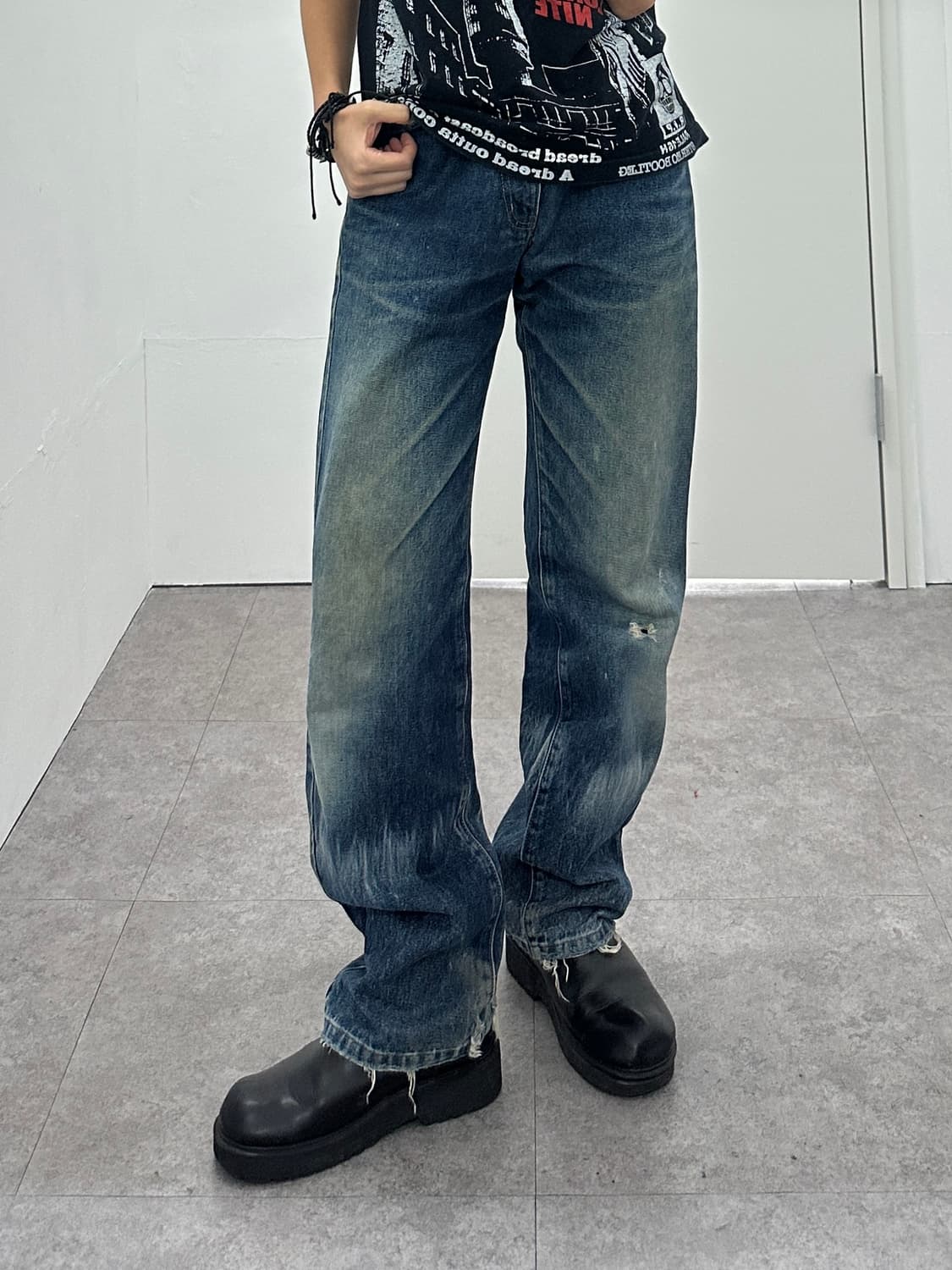 NONE vintage yellow washing denim pants 상품이미지8