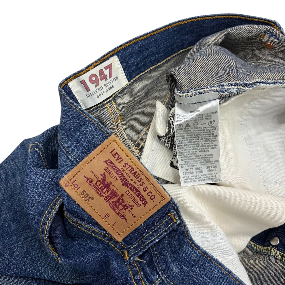리바이스 501 1947 한정판 청 데님 팬츠 바지 36 상품이미지3