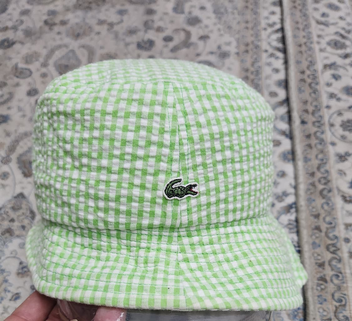 라코스테 시어서커 깅엄체크 버킷햇 상품이미지1