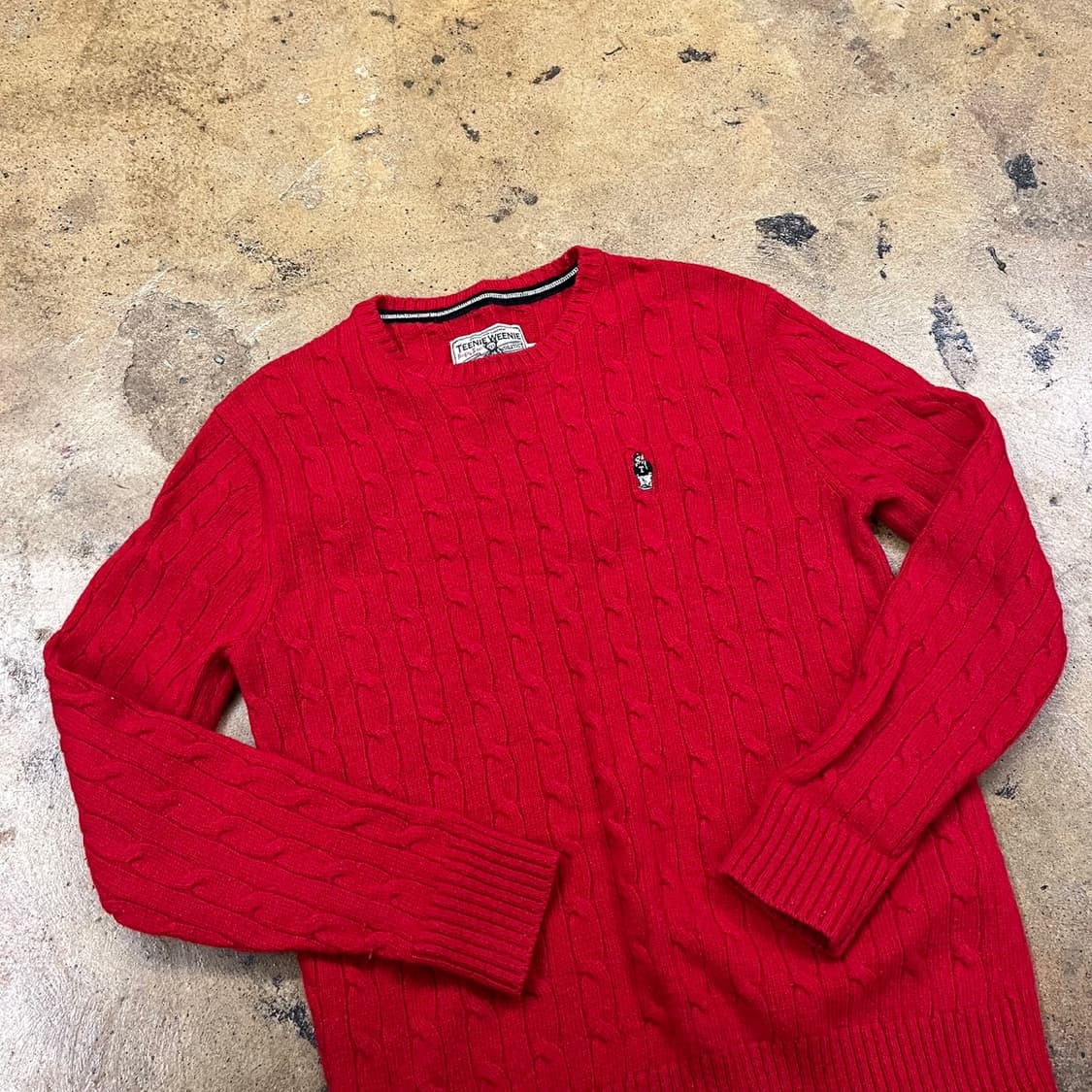 티니위니 레드 꽈배기 니트  상품이미지1