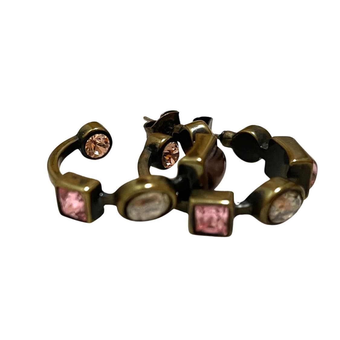 Bronze Crystal Hoop Earrings 상품이미지3