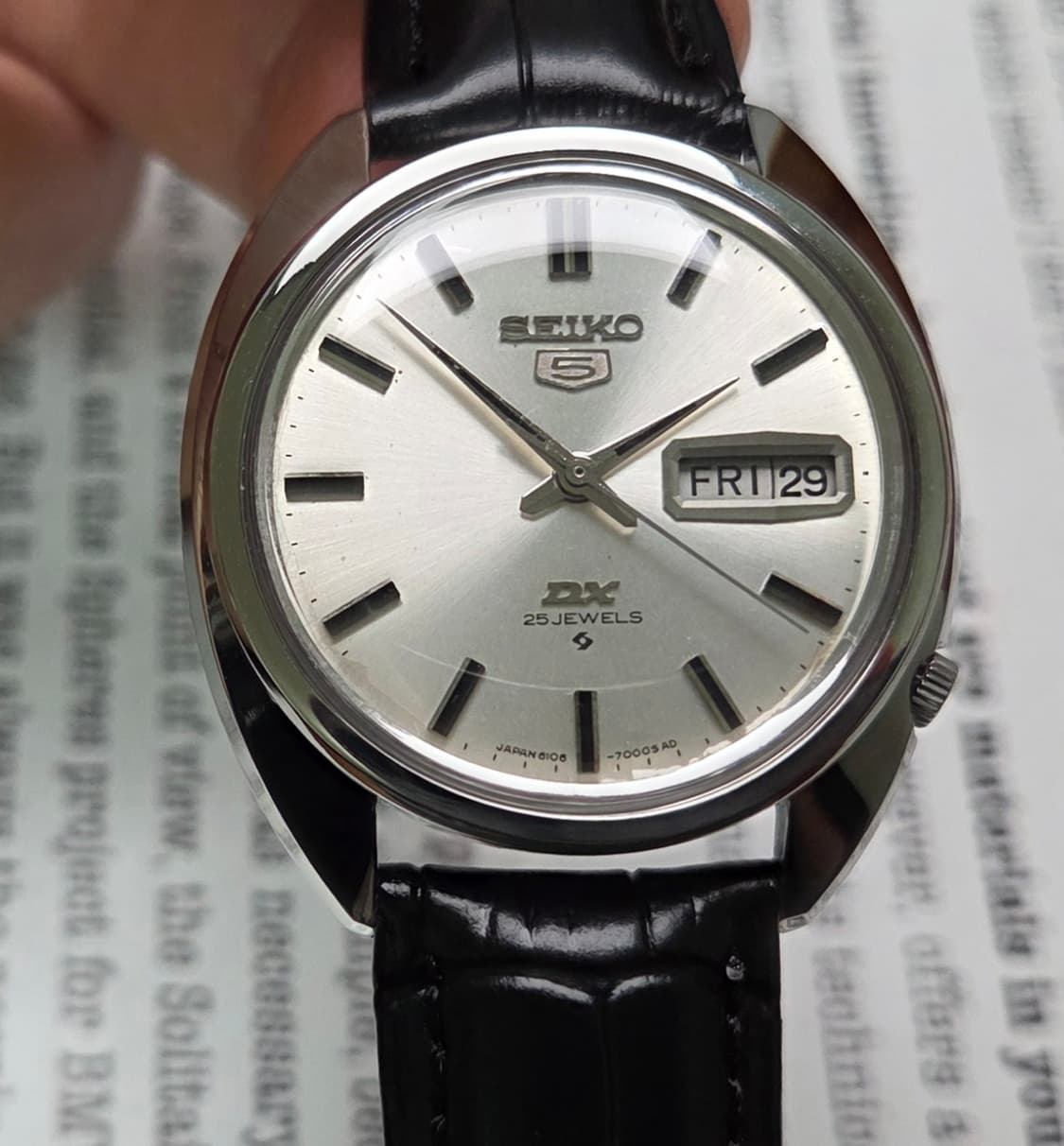 빈티지 세이코 DX 실버다이얼 칼침핸즈 데이데이트 6106 오토매틱  상품이미지1