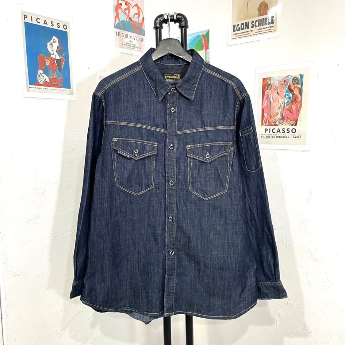 이븐리버 진청 데님 워크 셔츠 상품이미지1