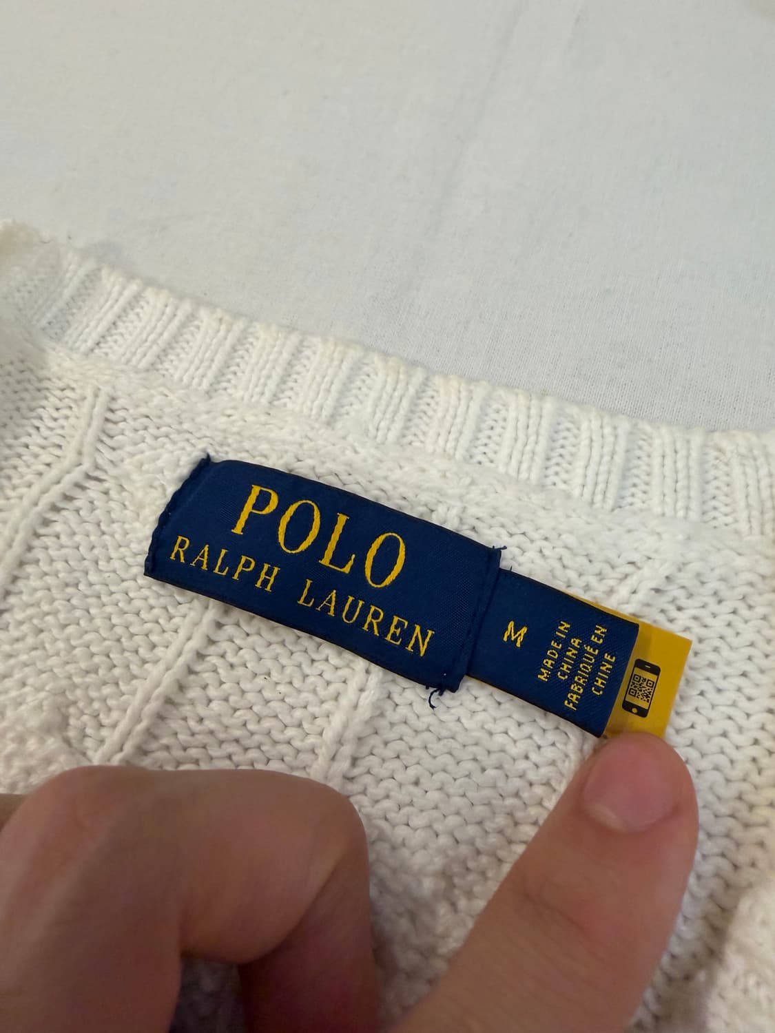 최신형) 폴로 랄프로렌 꽈배기 케이블 니트 화이트 상품이미지6