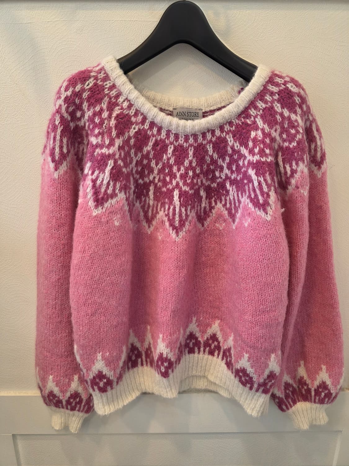 빈티지 노르딕  패턴 울 니트 스웨터 상품이미지2