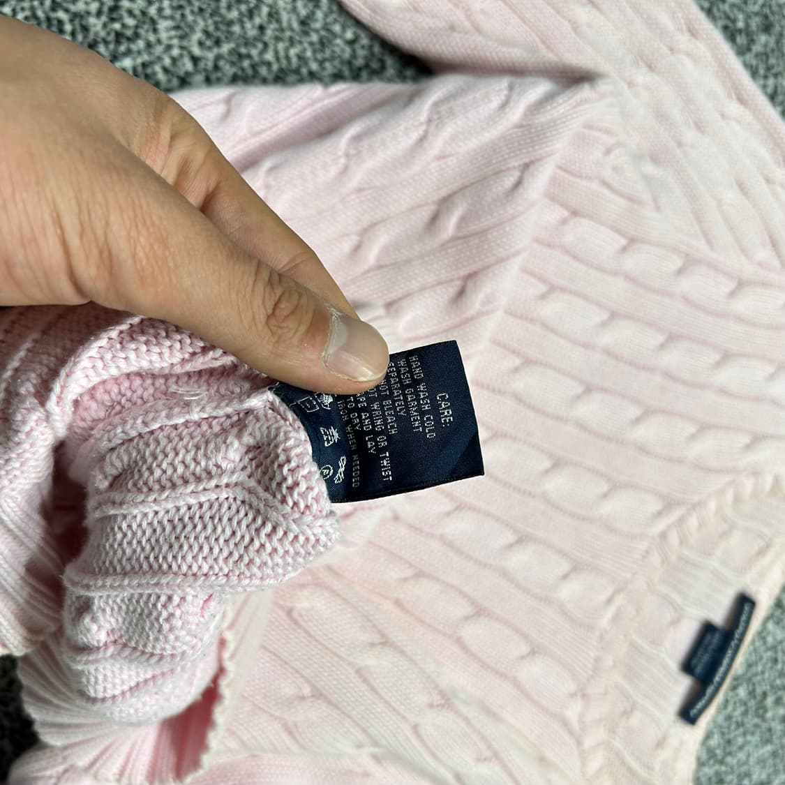 폴로 케이블 핑크 니트 상품이미지5