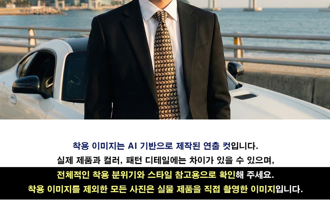 짐톰슨 실크 블랙 코끼리 패턴 넥타이 9.2cm A등급 K1682
 상품이미지3