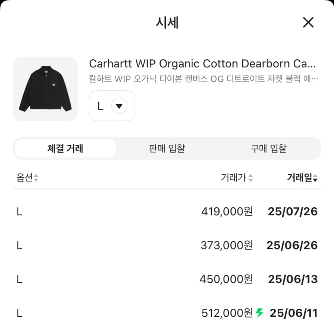 칼하트 WIP 오가닉 디어본 캔버스 OG 디트로이트 자켓 블랙 L 상품이미지2
