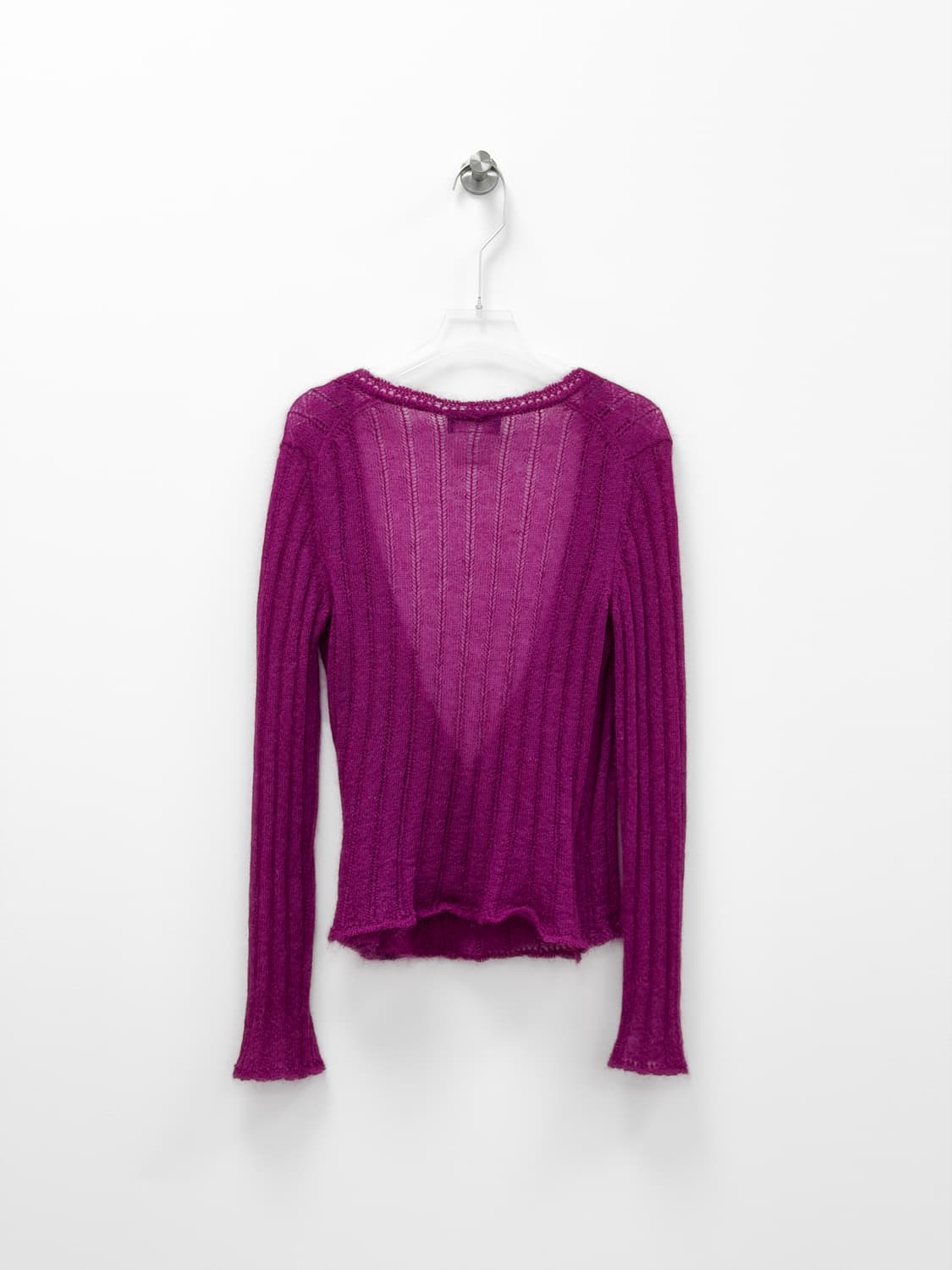 샤넬 마젠타 핑크 모헤어 블렌드 랩 가디건 상품이미지4