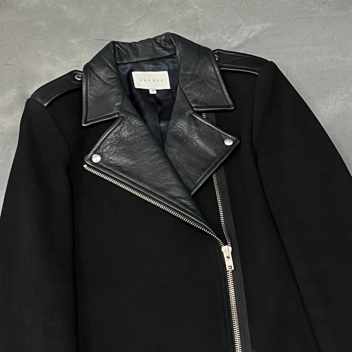  산드로 레더 카라 코트 y15197 상품이미지3