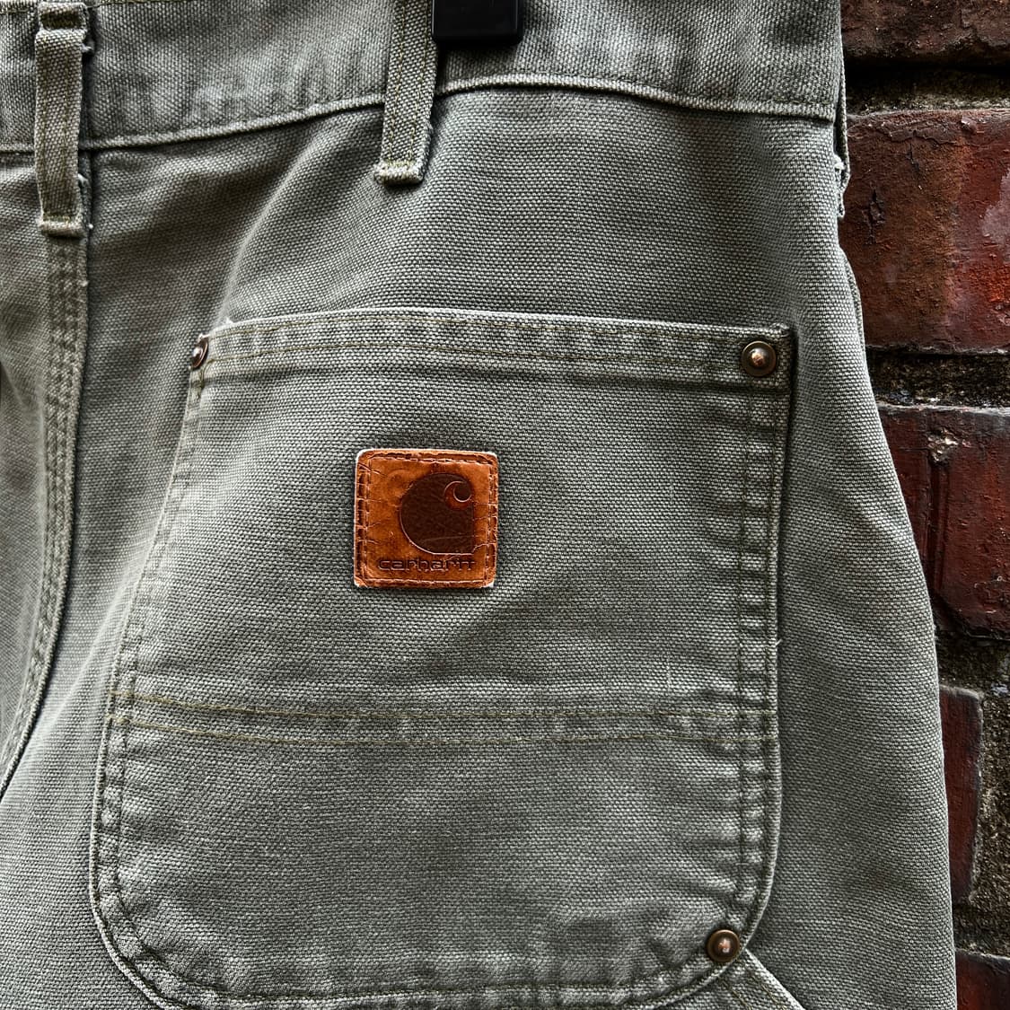 OG carhartt 칼하트 더블니 팬츠 모스그린 상품이미지5