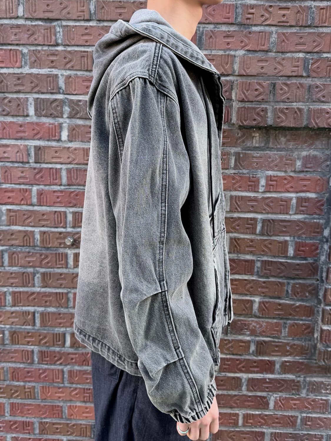 DIMITRI BLACK 빈티지 워싱 그레이 데님 후드 집업 상품이미지7