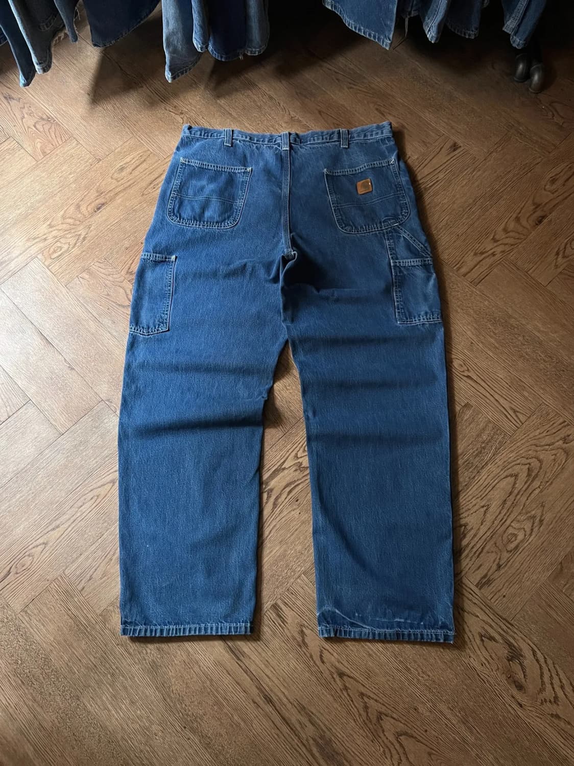 [40]칼하트 USA 덩가리핏 빈티지 워싱 싱글니 카펜터 워크 데님 팬츠 상품이미지1