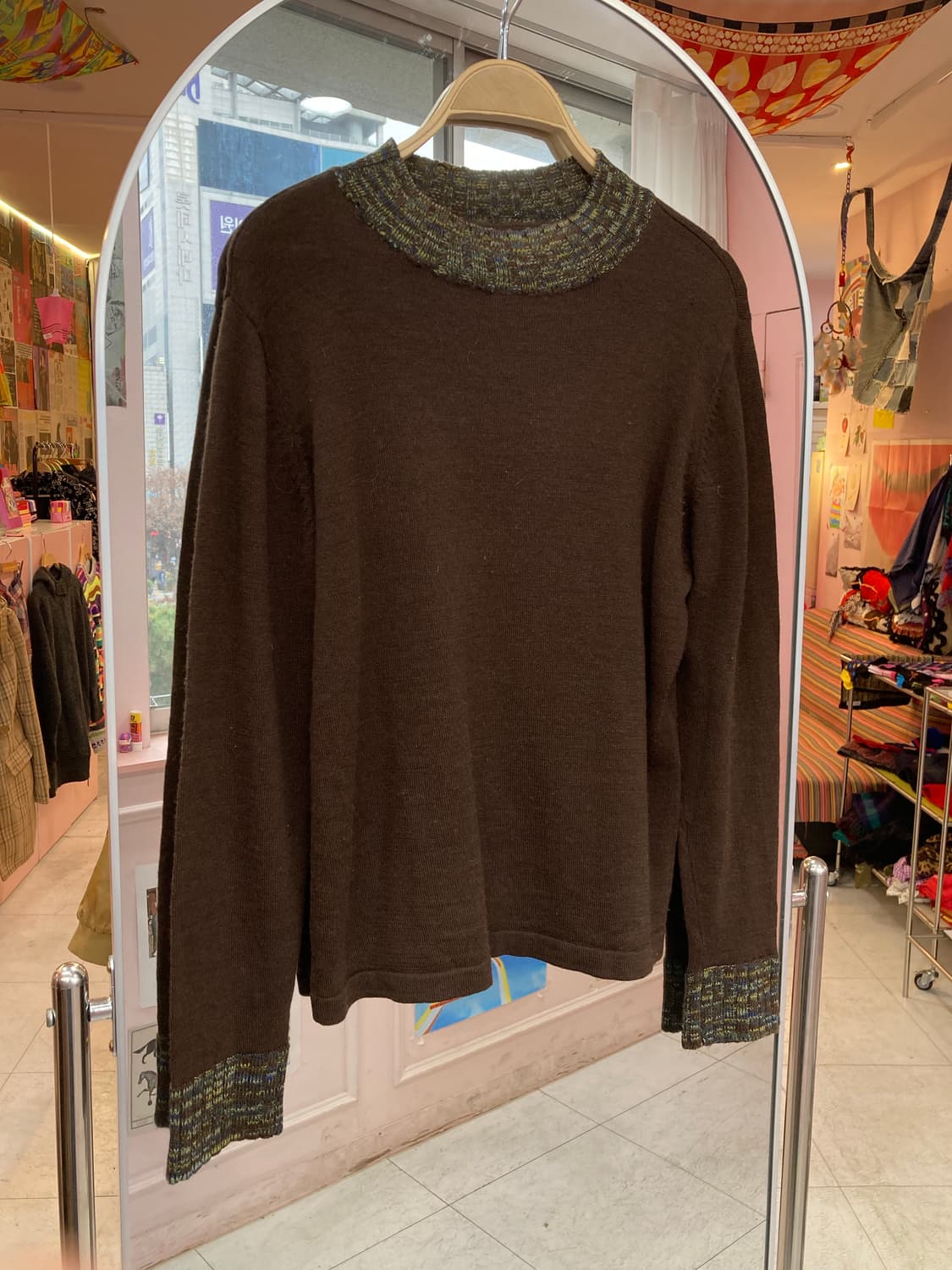 빈티지 브라운 롱 슬리브리스 상품이미지1