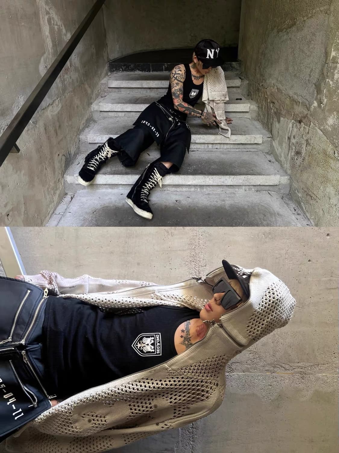 펀칭 니트 후드집업 상품이미지3