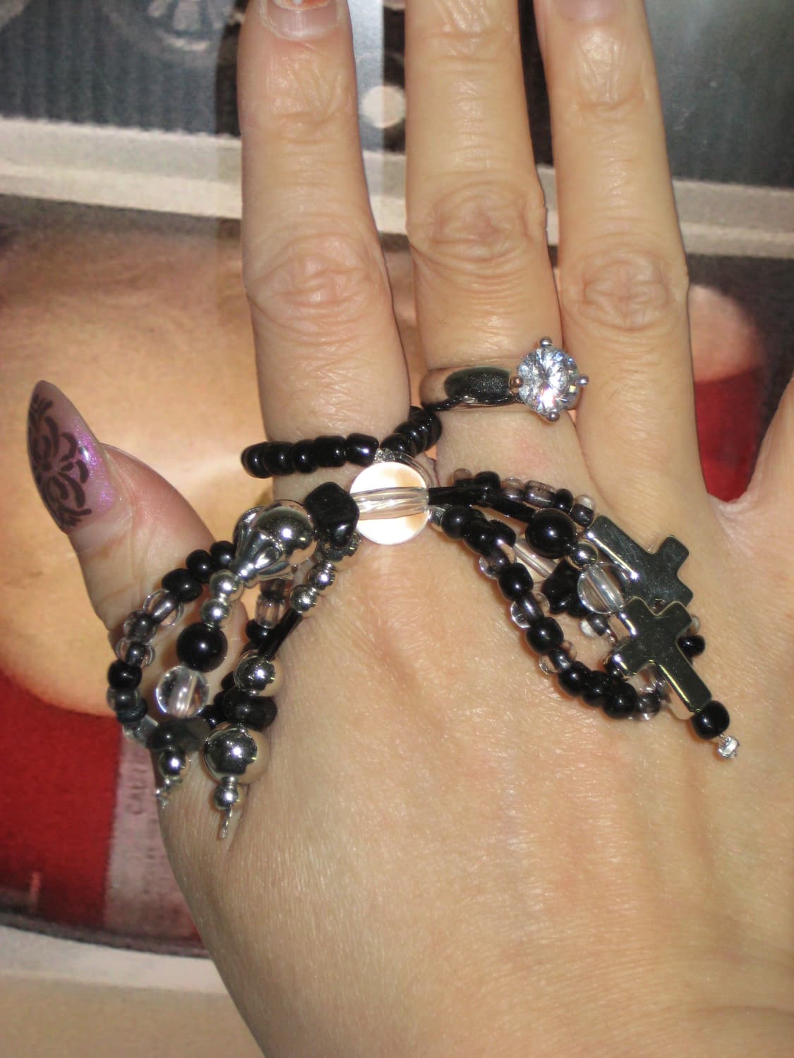 black ribbon stella ring 블랙 리본 스텔라 링 반지  상품이미지1