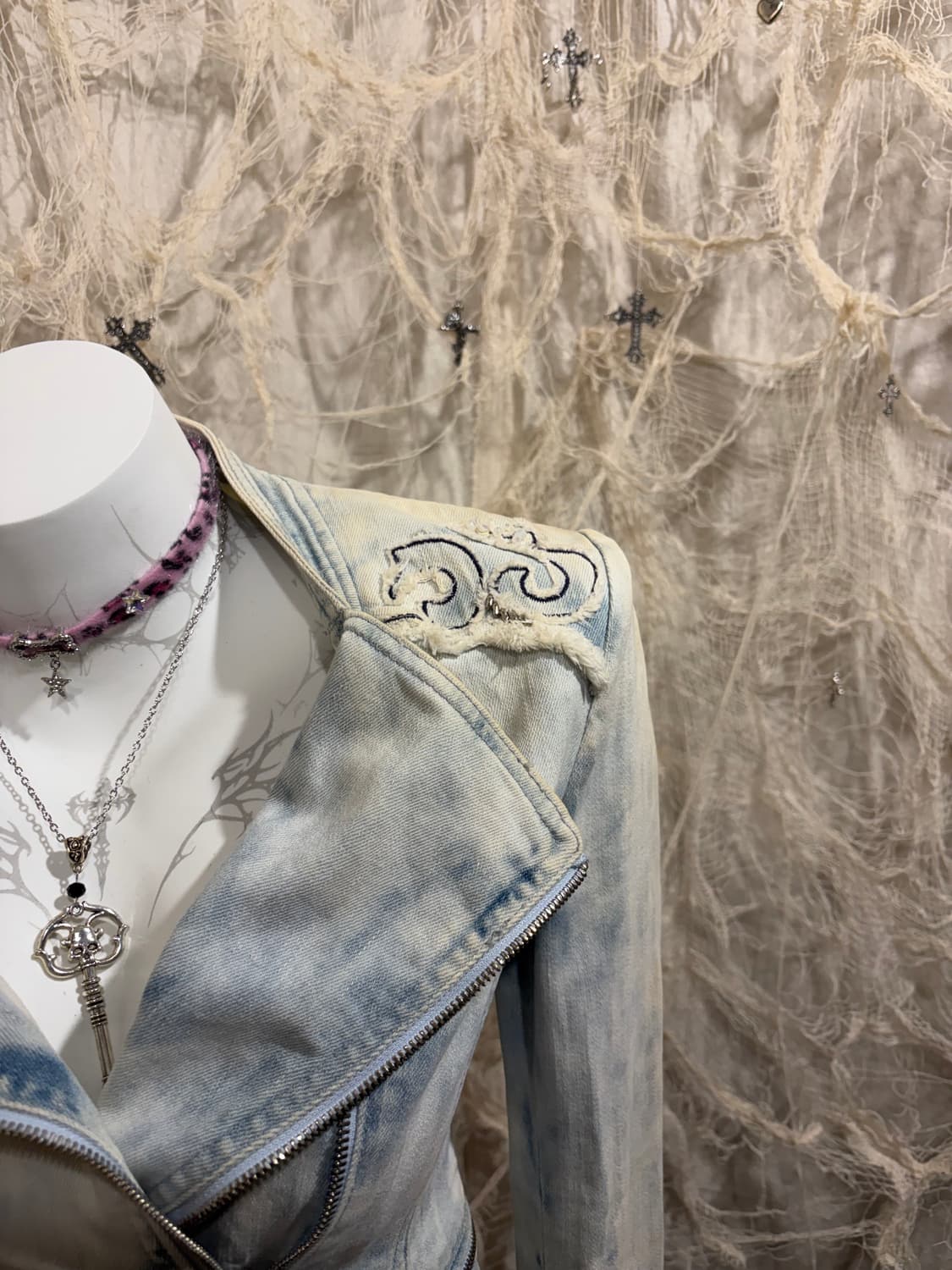 Oriental cubic washing crop zip  jacket 상품이미지10