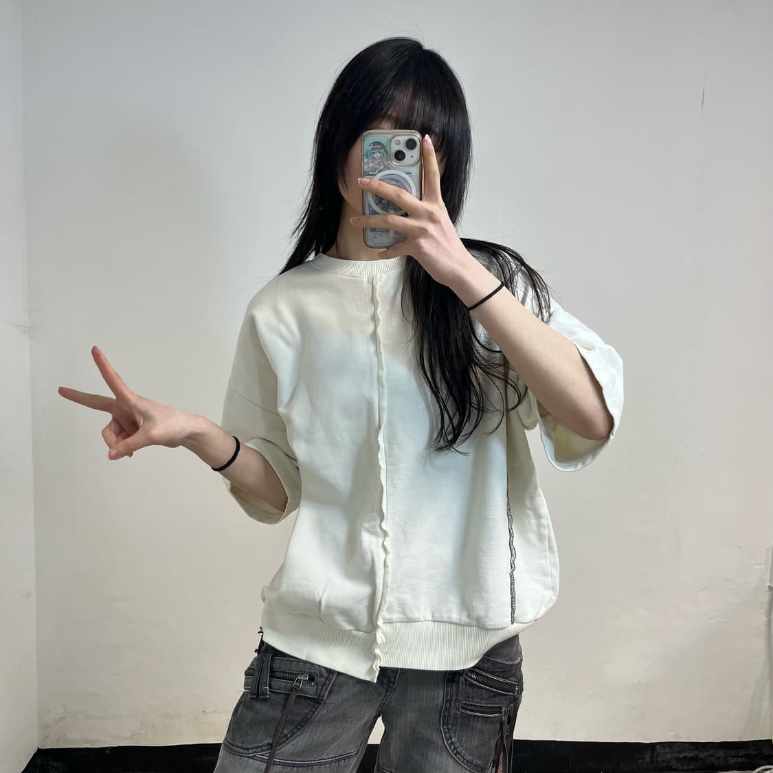 Andersson Bell white overlock t-shirt 상품이미지2