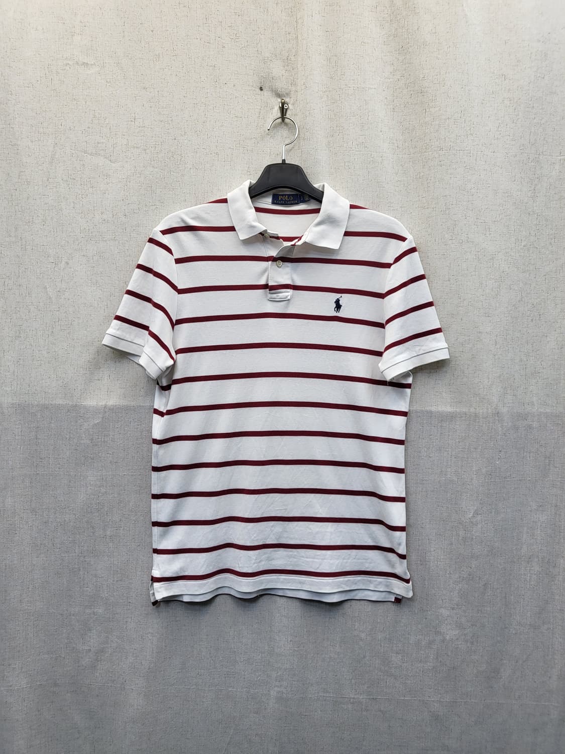 폴로 랄프로렌 스트라이프 반팔 카라티 화이트 상품이미지1