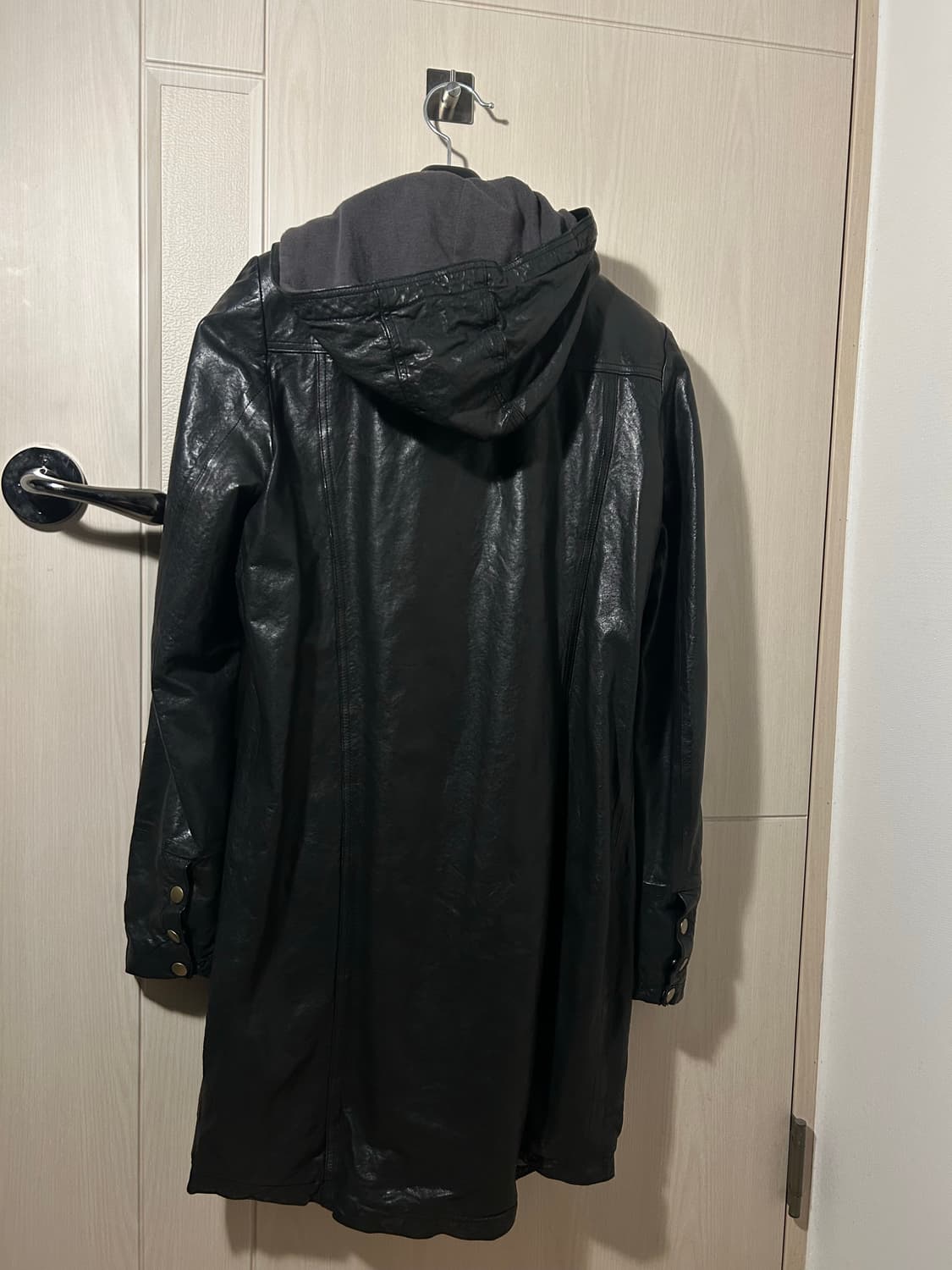 Sheep Skin Leather Hoodie Coat 상품이미지6
