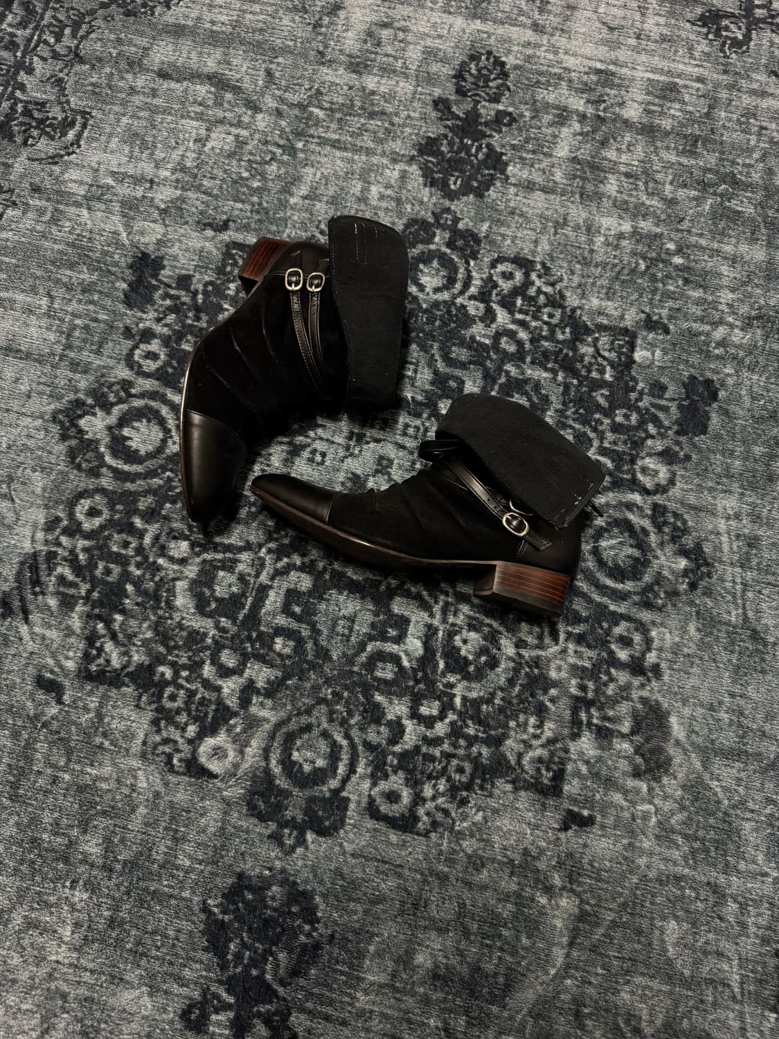 Unknown swede draping western boots 상품이미지1