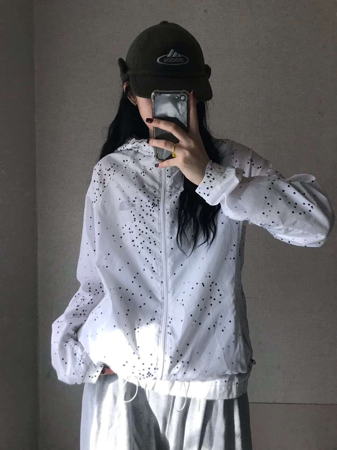 노페 화이트 도트 바람막이 상품이미지2