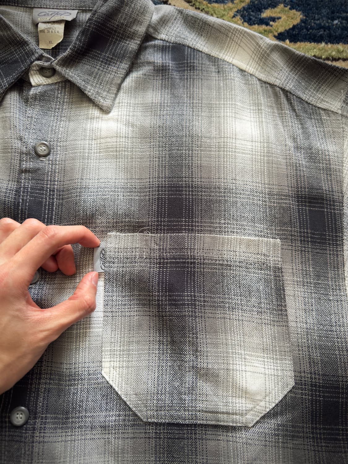 CalTop made in USA 쉐도우 옴브레 체크셔츠 상품이미지4