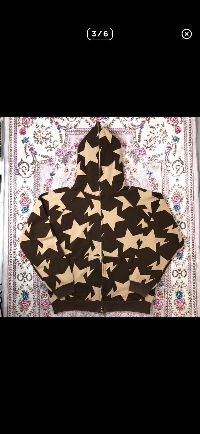 베이프 og 초코 브라운 스타 후드집업 M 상품이미지3