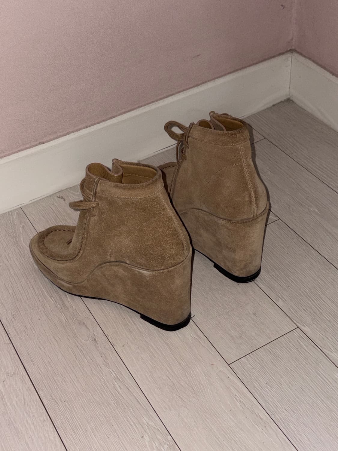 Balenciaga camel suede wedge moc shoes 상품이미지3
