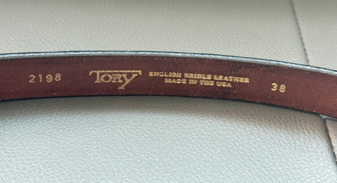 TORY 토리 레더 브라이들 가죽벨트 34-36 다크브라운 상품이미지4