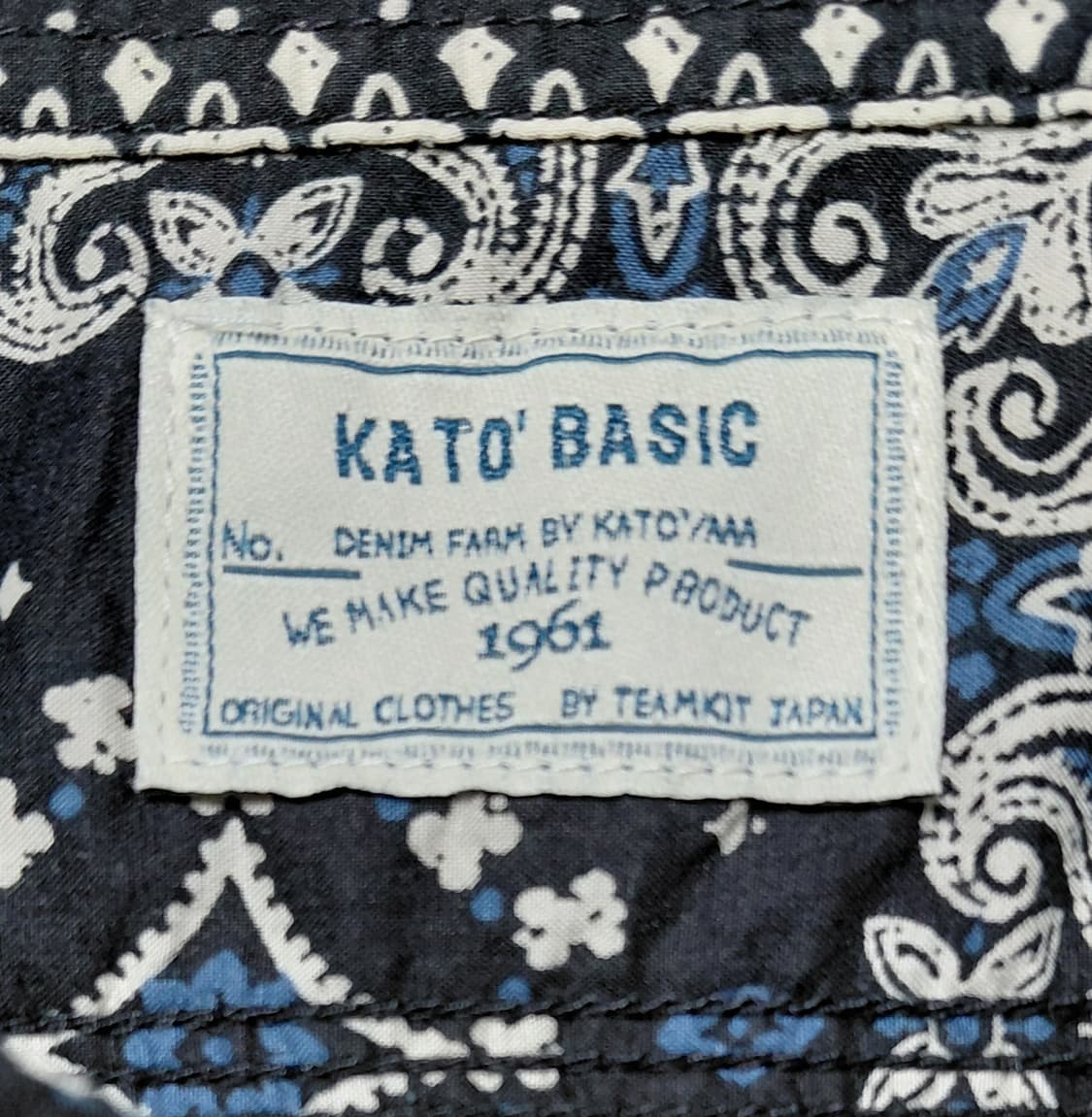 [M] KATO' BASIC 카토 베이직 반다나 패치워크 패턴 반팔 셔츠 상품이미지6