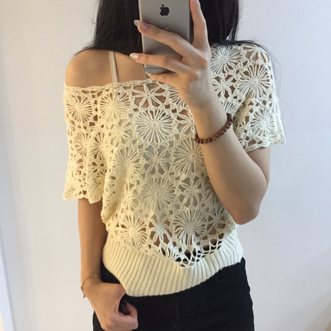 Forever21  레이스 플라워 패턴 레이어드 반팔 상품이미지1